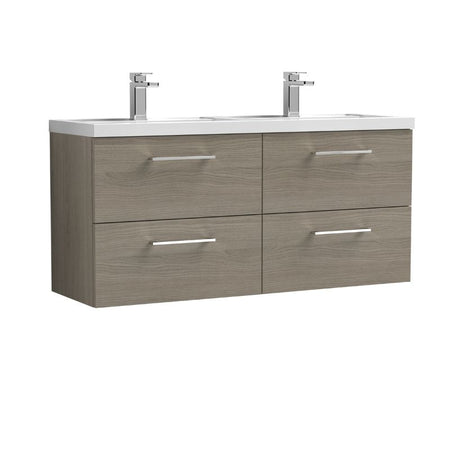 Nuie Arno Wall Hung 4 Drawer Vanity & Double Basin (1 size, 9 colours) - Brand New Bathrooms