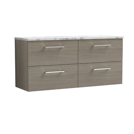 Nuie Arno Wall Hung 4-Drawer Vanity & Laminate Worktop (1 size, 8 colours) - Brand New Bathrooms