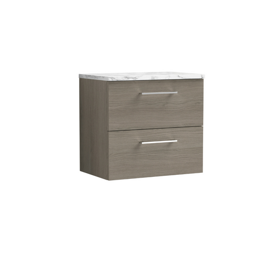Nuie Arno 600mm Wall Hung 2-Drawer Vanity & Laminate Top (1 size, 4 colours) - Brand New Bathrooms