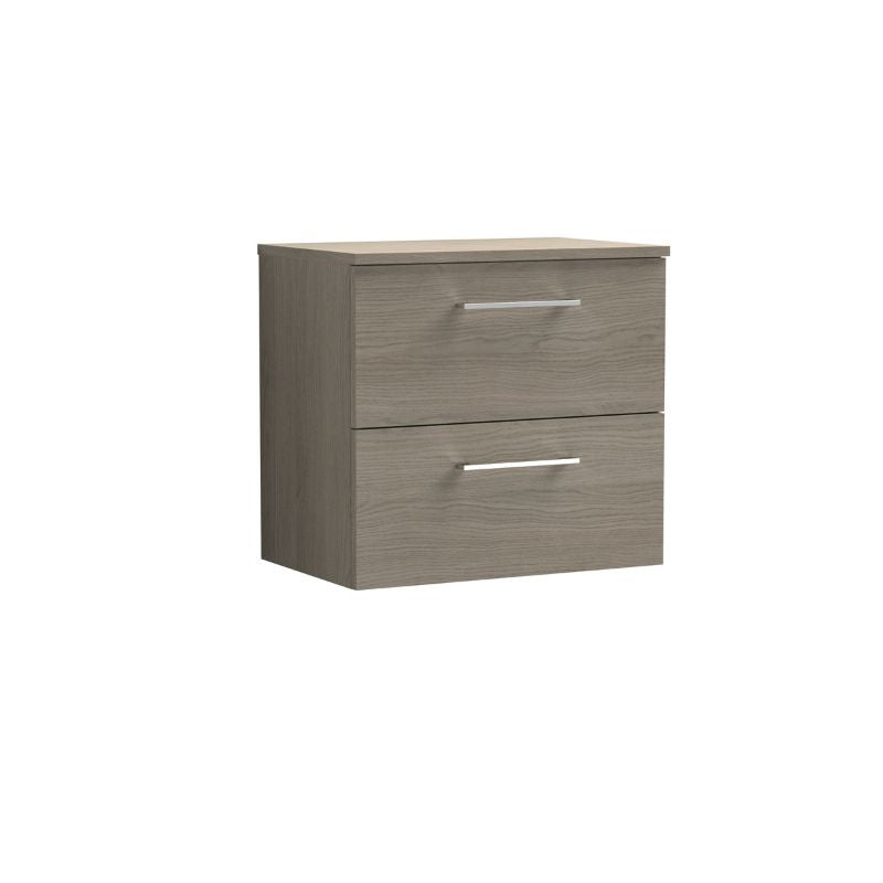 Nuie Arno Wall Hung 2-Drawer Vanity & Worktop (1 size, 9 colours) - Brand New Bathrooms