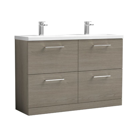 Nuie Arno Floor Standing 4 Drawer Vanity & Double Basin 2 (1 size, 9 colours) - Brand New Bathrooms