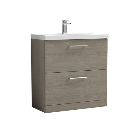 Nuie Arno Floor Standing Double Drawer 800mm Vanity & Mid-Edge Basin (1 size, 9 colours) - Brand New Bathrooms