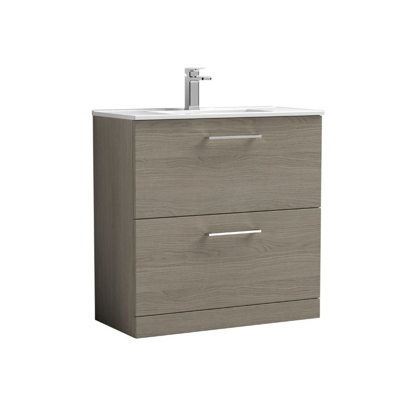 Nuie Arno Floor Standing 2 Drawer Vanity & Basin 2 (1 size, 8 colours) - Brand New Bathrooms