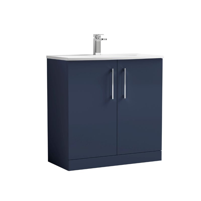 Nuie Arno Floor Standing 2-Door Vanity & Curved Basin (1 size, 9 colours) - Brand New Bathrooms