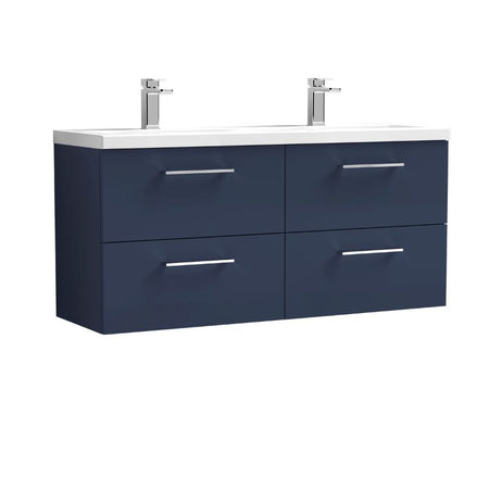 Nuie Arno Wall Hung 4 Drawer Vanity & Double Basin (1 size, 9 colours) - Brand New Bathrooms