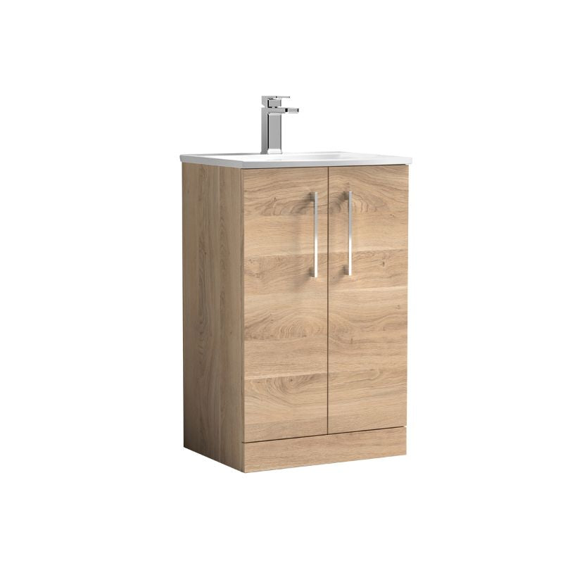 Nuie Arno Floor Standing 2-Door Vanity & Curved Basin (1 size, 9 colours) - Brand New Bathrooms