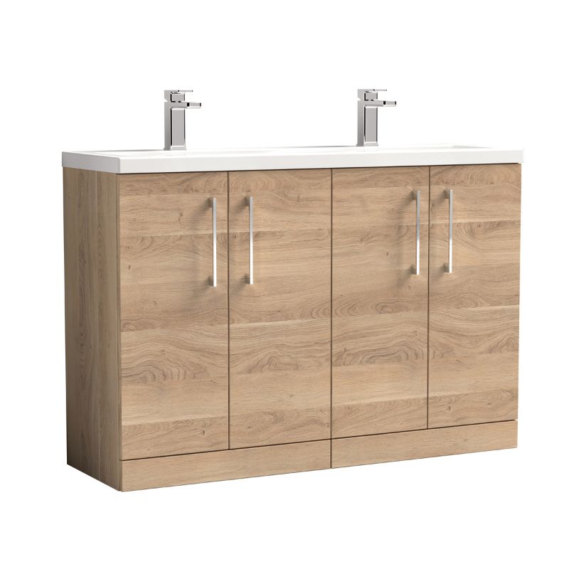 Nuie Arno Floor Standing 4 Door Vanity & Double Basin 2 (1 size, 9 colours) - Brand New Bathrooms