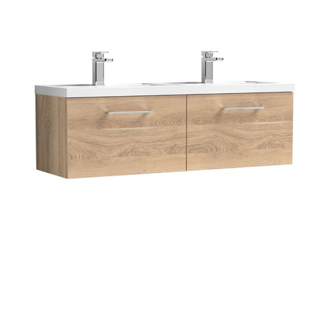 Nuie Arno Wall Hung 2 Drawer Vanity & Double Basin (1 size, 9 colours) - Brand New Bathrooms