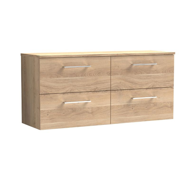 Nuie Arno Wall Hung 4 Drawer Vanity & Worktop (1 size, 9 colours) - Brand New Bathrooms