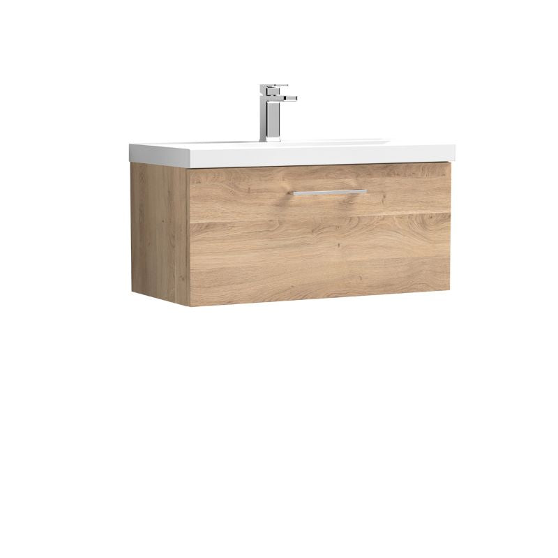 Nuie Arno Wall Hung 1 Drawer Vanity & Basin 3 (1 size, 9 colours) - Brand New Bathrooms