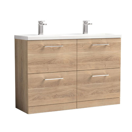 Nuie Arno Floor Standing 4 Drawer Vanity & Double Basin 2 (1 size, 9 colours) - Brand New Bathrooms