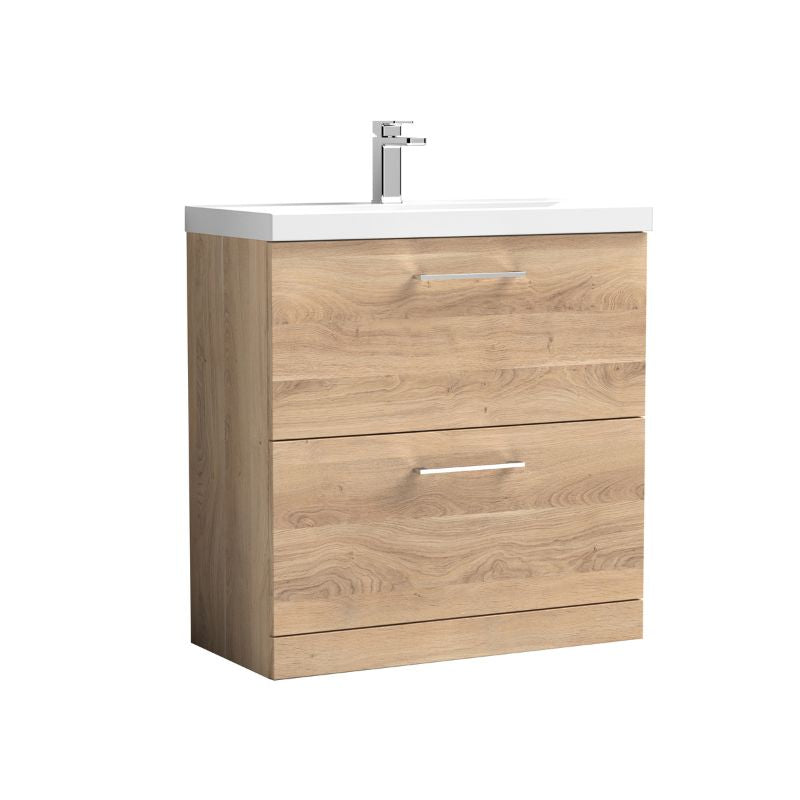 Nuie Arno Floor Standing 2 Drawer Vanity & Basin 3 (1 size, 9 colours) - Brand New Bathrooms