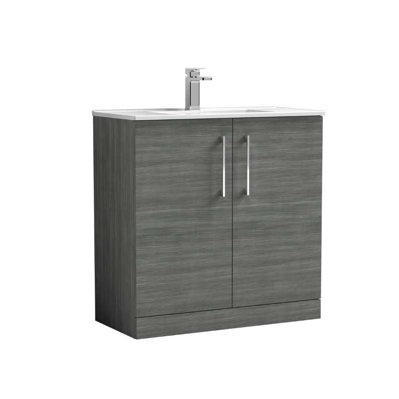 Nuie Arno Floor Standing 2-Door Vanity & Minimalist Basin (1 size, 9 colours) - Brand New Bathrooms