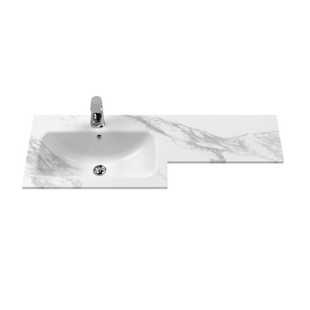 Nuie Arno Floor Standing 1100mm Left Hand Combination Vanity Unit (1 size, 2 style, Anthracite Woodgrain) - Brand New Bathrooms