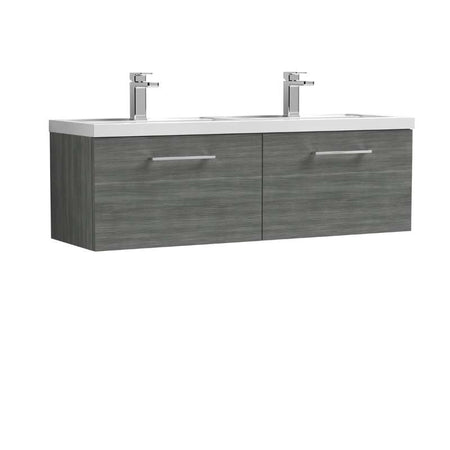 Nuie Arno Wall Hung 2 Drawer Vanity & Double Basin (1 size, 9 colours) - Brand New Bathrooms