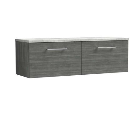 Nuie Arno Wall Hung 2-Drawer Vanity & Laminate Worktop (1 size, 8 colours) - Brand New Bathrooms