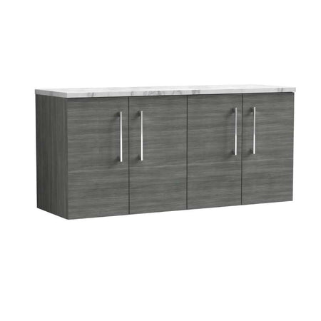Nuie Arno Wall Hung 4-Door Vanity & Laminate Worktop (1 size, 8 colours) - Brand New Bathrooms