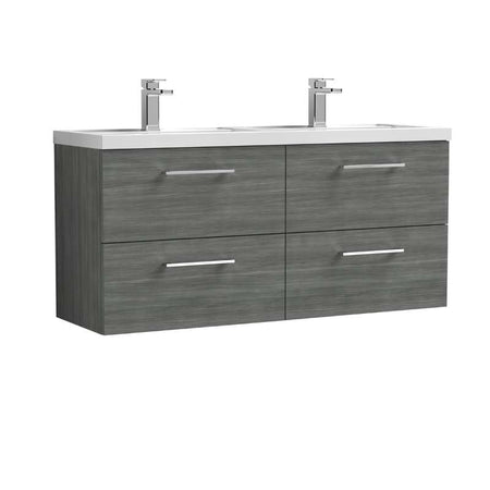 Nuie Arno Wall Hung 4 Drawer Vanity & Double Basin (1 size, 9 colours) - Brand New Bathrooms