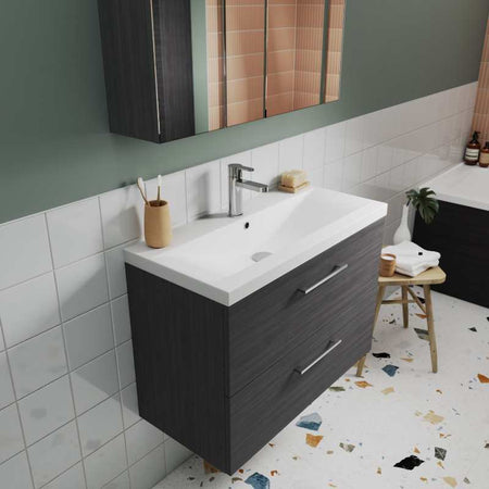 Nuie Arno Wall Hung 2 Drawer Vanity & Basin 1 (1 size, 9 colours) - Brand New Bathrooms