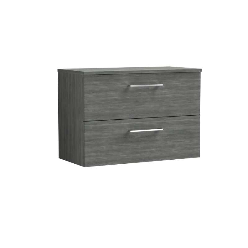Nuie Arno Wall Hung 2 Drawer Vanity & Worktop (1 size, 9 colours) - Brand New Bathrooms