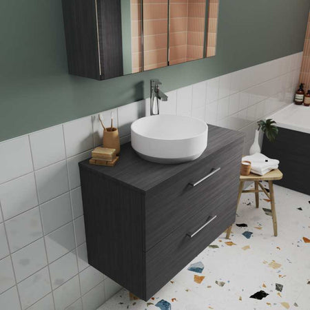 Nuie Arno Wall Hung 2-Drawer Vanity & Worktop (1 size, 9 colours) - Brand New Bathrooms