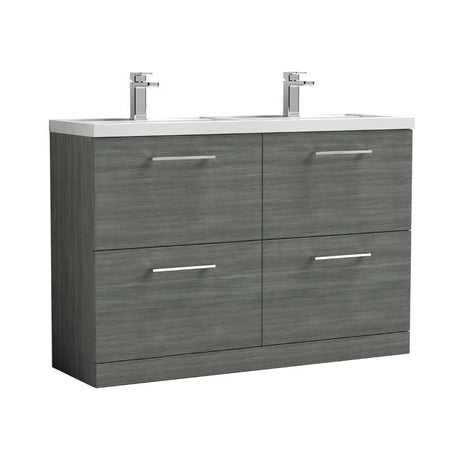 Nuie Arno Floor Standing 4 Drawer Vanity & Double Basin 1 (1 size, 9 colours) - Brand New Bathrooms