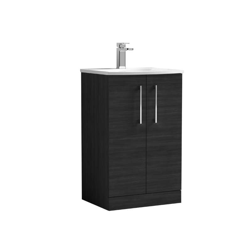 Nuie Arno Floor Standing 2-Door Vanity & Curved Basin (1 size, 9 colours) - Brand New Bathrooms