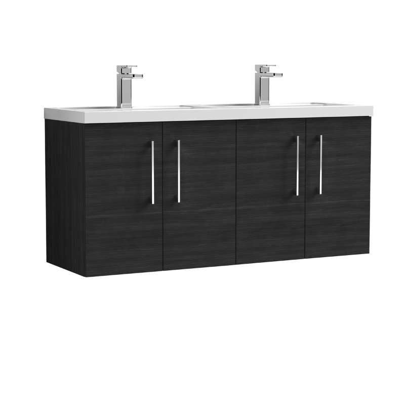 Nuie Arno Wall Hung 4-Door Vanity & Double Basin (2 sizes, 8 colours) - Brand New Bathrooms