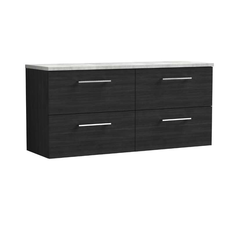 Nuie Arno Wall Hung 4-Drawer Vanity & Laminate Worktop (1 size, 8 colours) - Brand New Bathrooms
