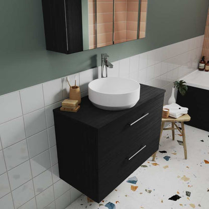 Nuie Arno Wall Hung 2 Drawer Vanity & Worktop (1 size, 9 colours) - Brand New Bathrooms