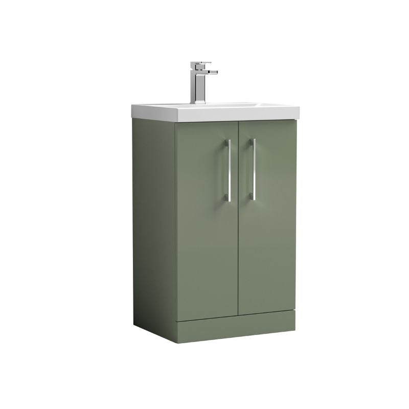 Nuie Arno Floor Standing 2-Door Vanity & Thin-Edge Basin (1 size, 9 colours) - Brand New Bathrooms