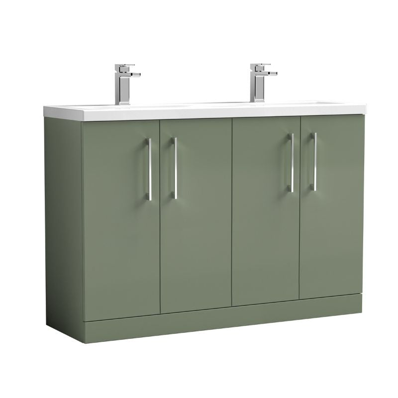 Nuie Arno Floor Standing 4 Door Vanity & Double Basin 2 (1 size, 9 colours) - Brand New Bathrooms