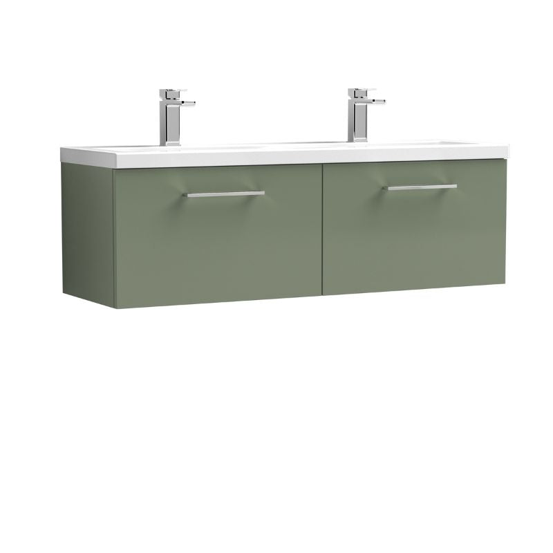 Nuie Arno Wall Hung 2-Drawer Vanity & Double Basin (1 size, 9 colours) - Brand New Bathrooms