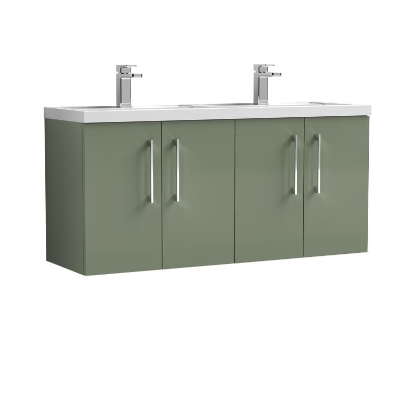 Nuie Arno Wall Hung 4-Door Vanity & Double Basin (2 sizes, 8 colours) - Brand New Bathrooms