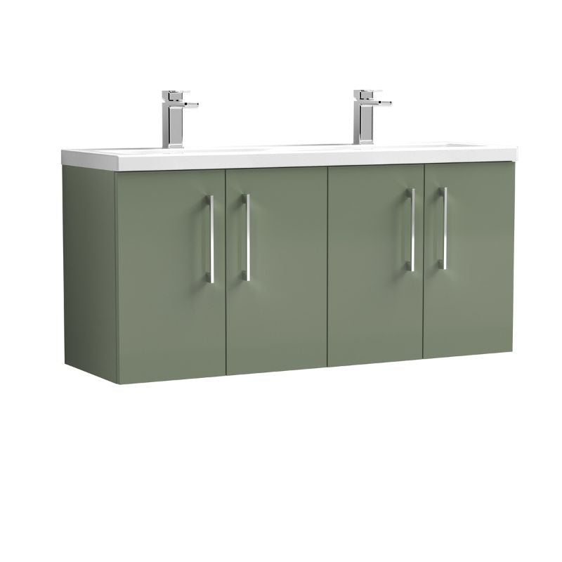 Nuie Arno Wall Hung 4-Door Vanity & Double Basin (2 sizes, 8 colours) - Brand New Bathrooms