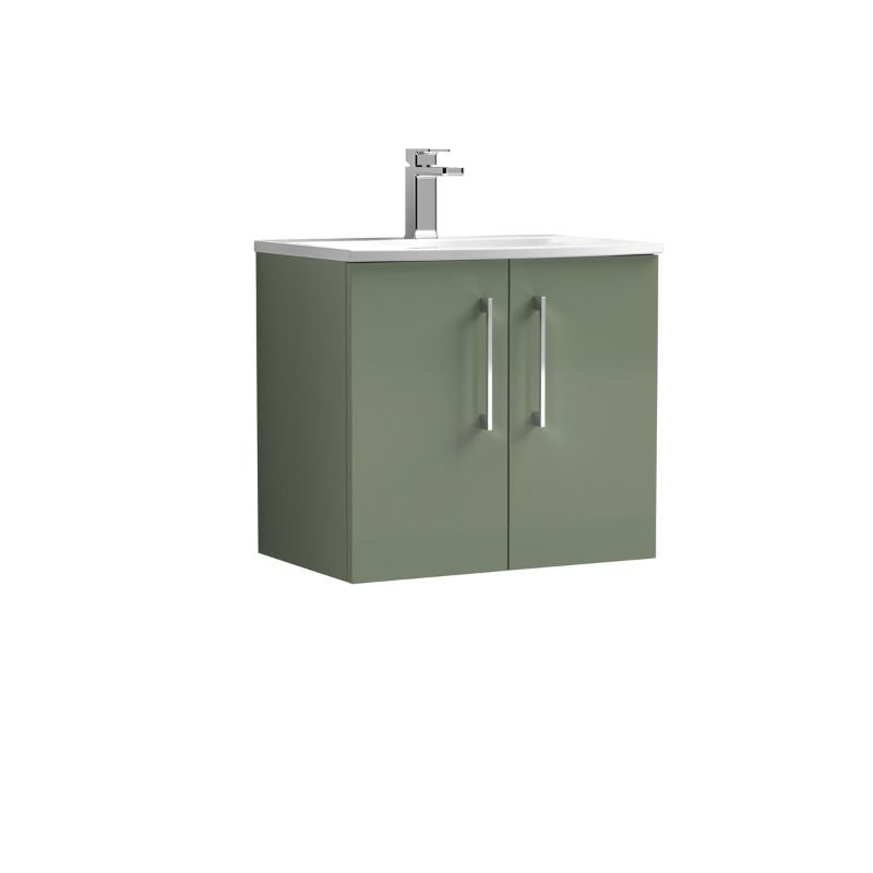 Nuie Arno Wall Hung 2-Door Vanity & Curved Basin (1 size, 8 colours) - Brand New Bathrooms