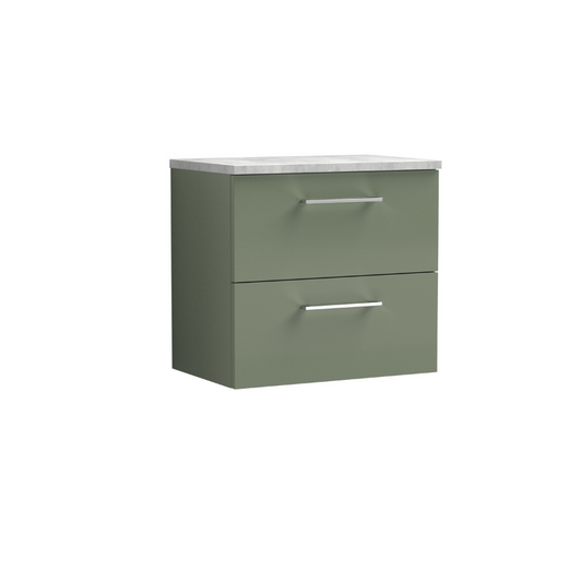Nuie Arno 600mm Wall Hung 2-Drawer Vanity & Laminate Top (1 size, 4 colours) - Brand New Bathrooms