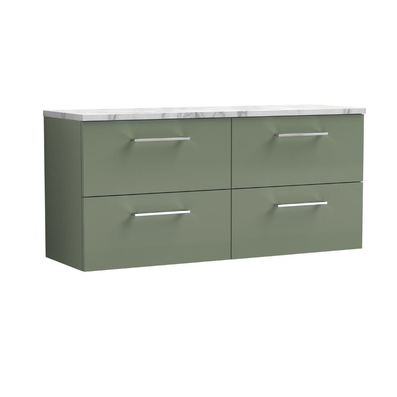 Nuie Arno Wall Hung 4-Drawer Vanity & Laminate Worktop (1 size, 8 colours) - Brand New Bathrooms