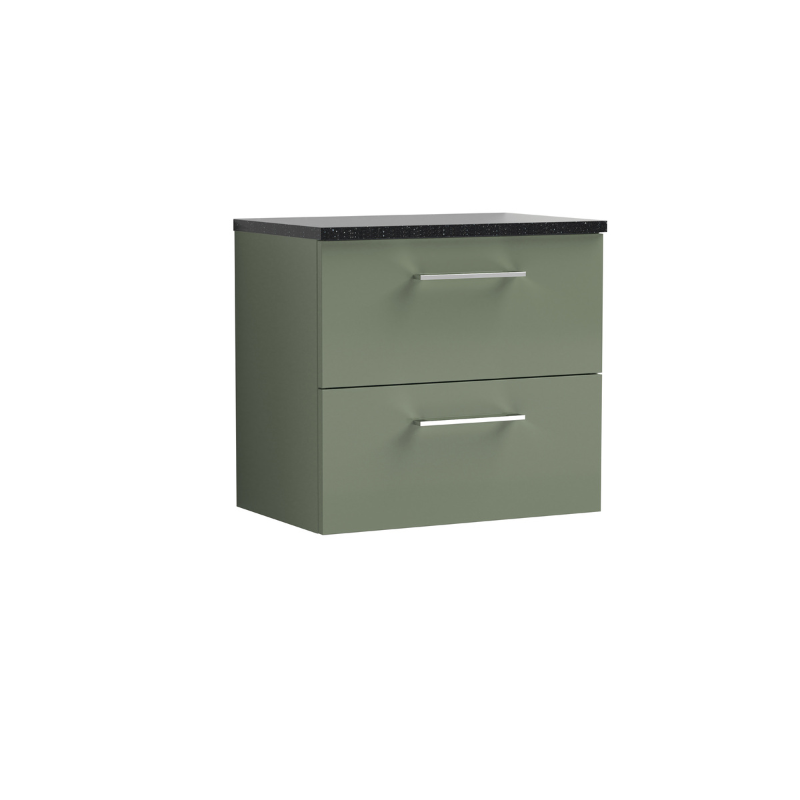 Nuie Arno 600mm Wall Hung 2-Drawer Vanity & Laminate Top (1 size, 4 colours) - Brand New Bathrooms