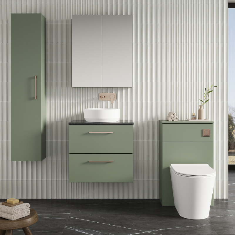 Nuie Arno 600mm Wall Hung 2-Drawer Vanity & Laminate Top (1 size, 4 colours) - Brand New Bathrooms