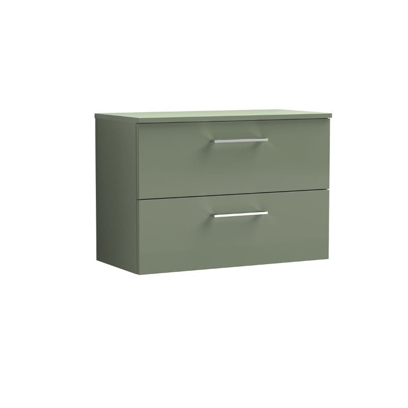 Nuie Arno Wall Hung 2 Drawer Vanity & Worktop (1 size, 9 colours) - Brand New Bathrooms