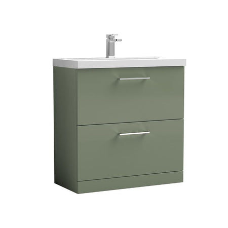 Nuie Arno Floor Standing Double Drawer 800mm Vanity & Mid-Edge Basin (1 size, 9 colours) - Brand New Bathrooms