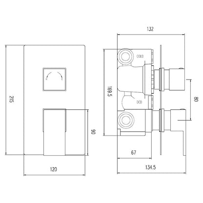 Hudson Reed Art Thermostatic Shower Valve (2 styles, Chrome) - Brandnew Bathroom