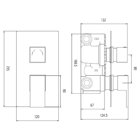 Hudson Reed Art Thermostatic Shower Valve (2 styles, Chrome) - Brandnew Bathroom