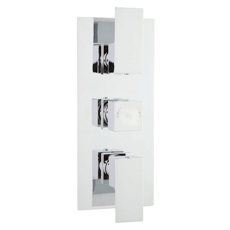 Hudson Reed Art Triple Thermostatic Shower Valve (2 styles, Chrome) - Brand New Bathrooms