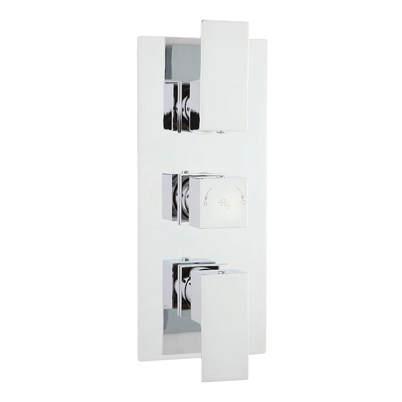 Hudson Reed Art Triple Thermostatic Shower Valve (2 styles, Chrome) - Brand New Bathrooms