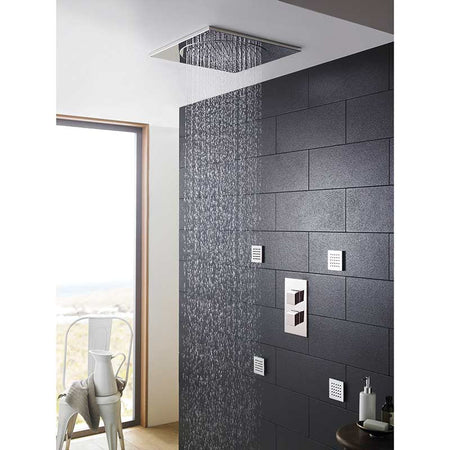Hudson Reed Art Triple Thermostatic Shower Valve (2 styles, Chrome) - Brand New Bathrooms