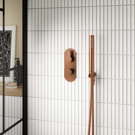 Nuie Shower Accessories Outlet Elbow, Parking Bracket, Flex and Handset (2sizes, 2 styles,Brushed Brass) - Brand New Bathrooms