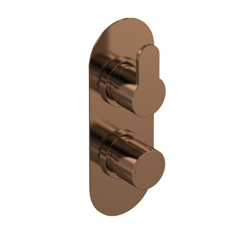 Nuie Arvan Twin Thermostatic Shower Valve With Diverter (1 size, 4 colours) - Brand New Bathrooms