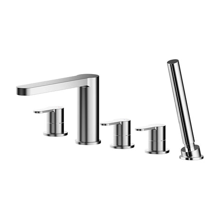 Nuie Arvan Deck Mounted 5 Tap Hole Bath & Shower Mixer (Chrome) - Brandnew Bathroom